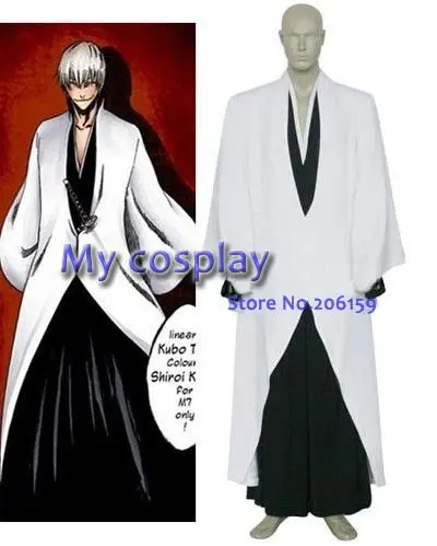 

Anime Bleach Ichimaru Gin Arrancar Men's Cosplay Costumes for Halloween party Gin Black Kimono With Cloak Set Men Costume