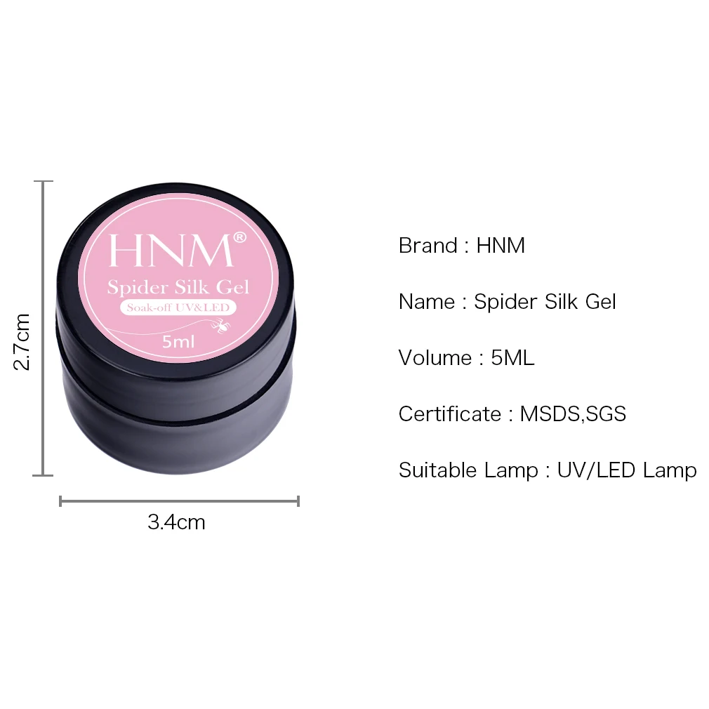 HNM 5 мл гель для дизайна ногтей Spider Шелковый отмачиваемый УФ 12 цветов Vernis a Ongle