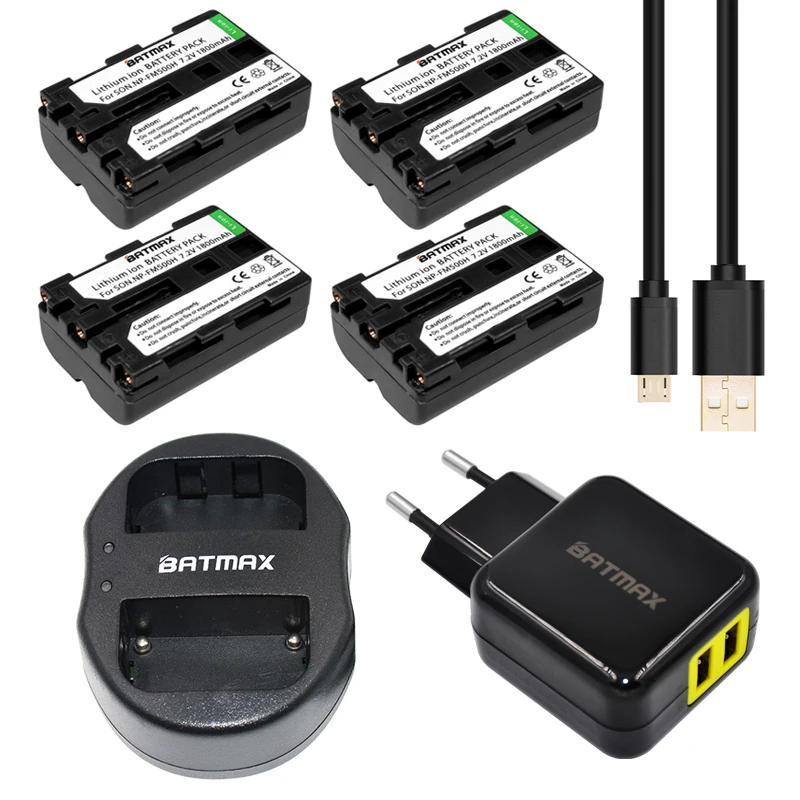Аккумуляторная батарея Batmax 4 шт. двойное зарядное устройство USB для Sony A57 A65 A77 A99 A350
