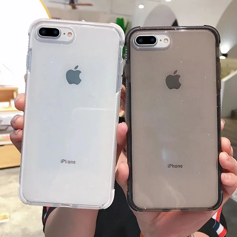 Прозрачный блестящий противоударный чехол для телефона iPhone X XS XR Max 6 6S 7 8 Plus модная