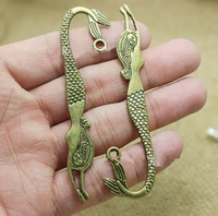 20pcs 80mm antique silver toneantique bronze mermaid hair kanzashibookmark pendant charmfindingdiy accessory jewellry making