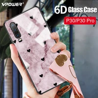 for huawei p30 p30 pro glass case 6d patterned luxury fashion tempered glass silicone frame hard cover for huawei p30 pro