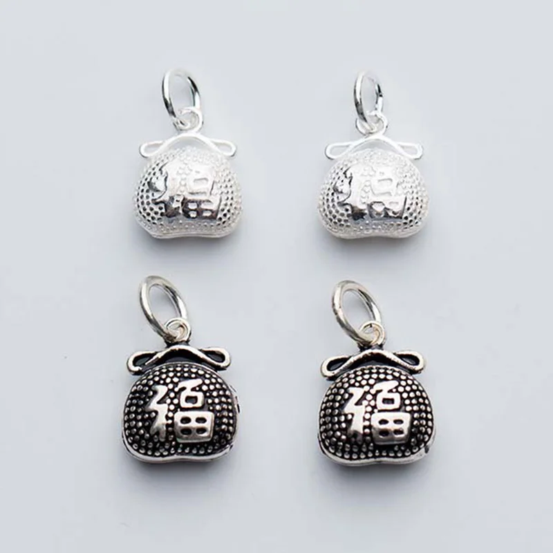 Классические китайские S925 серебряные сумки для денег подвески из 100%