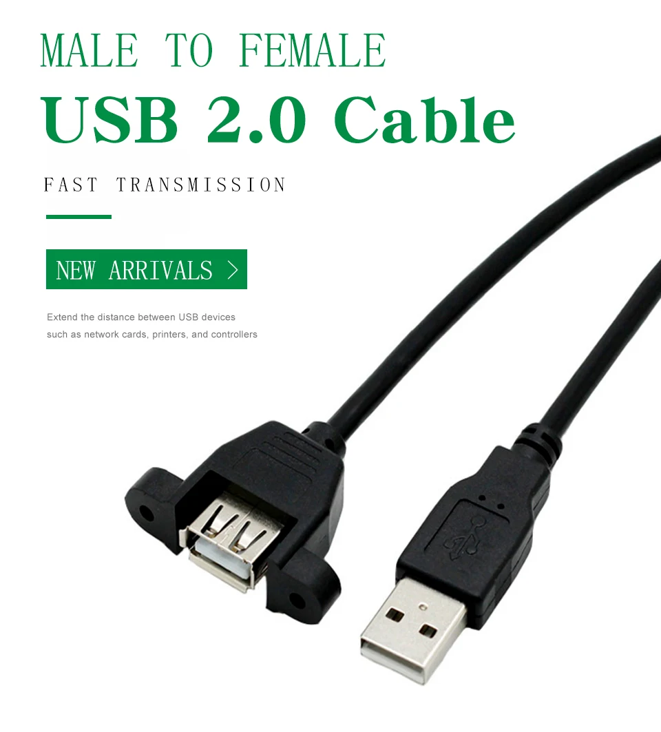 USB 2,0 удлинитель с ухом usb удлинитель мужчин и женщин провода расширение может быть зафиксирован для портативных ПК USB кабель удлинитель