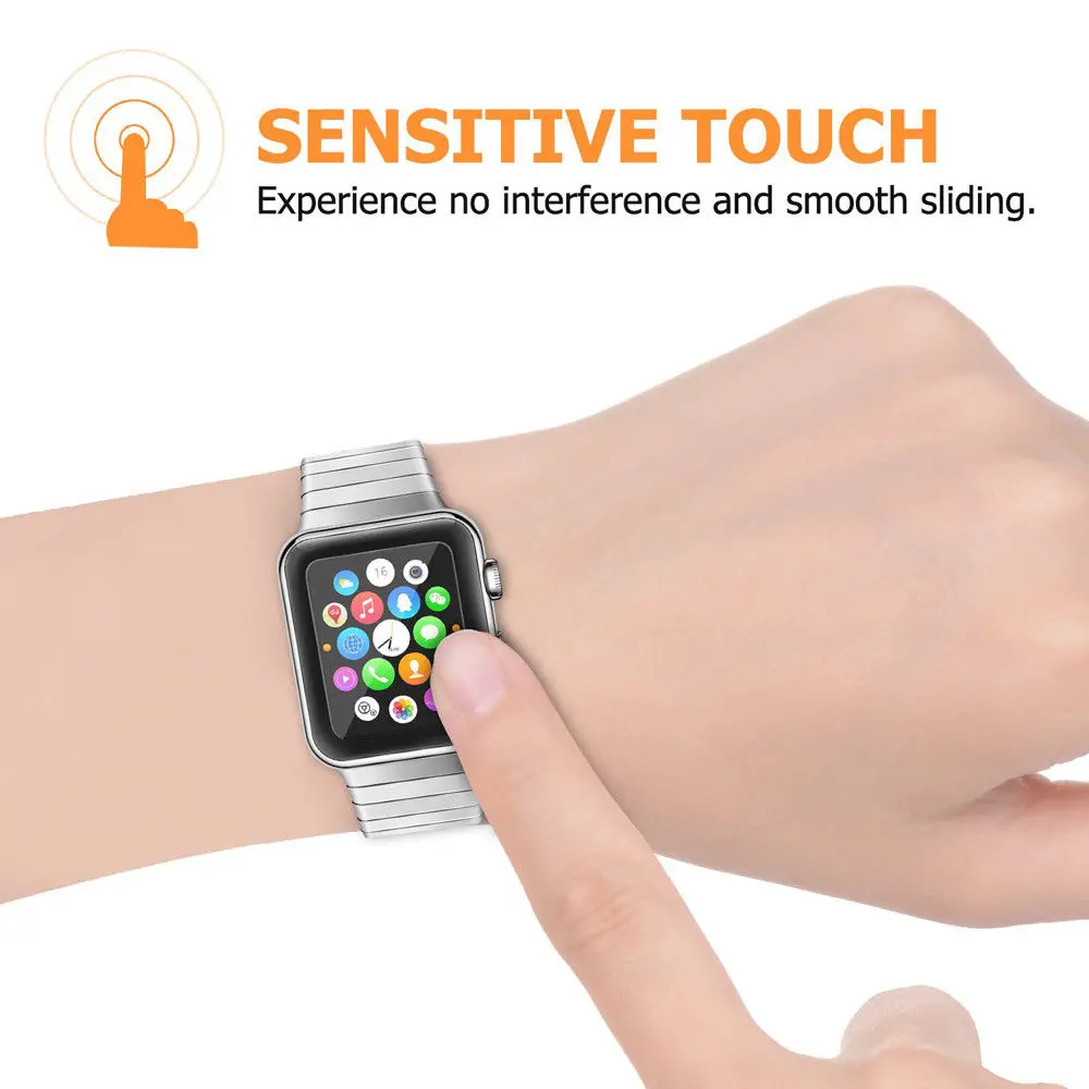 Закаленное стекло 9H с 3D изогнутой поверхностью для Apple Smart Watch 42 38 40 44 мм Защита