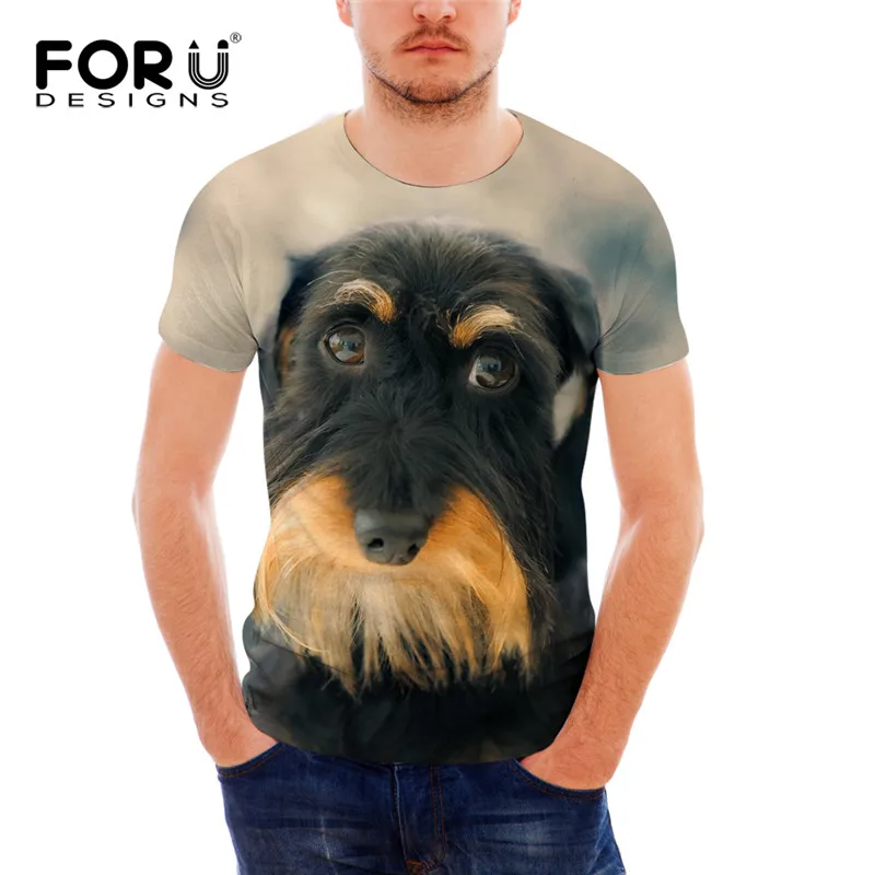 FORUDESIGNS/крутая футболка с животным терьером для мужчин/женщин удобная дышащая