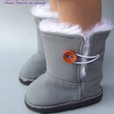 B model Grey Подходит для 18 дюймов Кукла 7 см кукла обувь для 43 см Reborn Baby Doll обувь зимние сапоги - Цвет: B model Grey