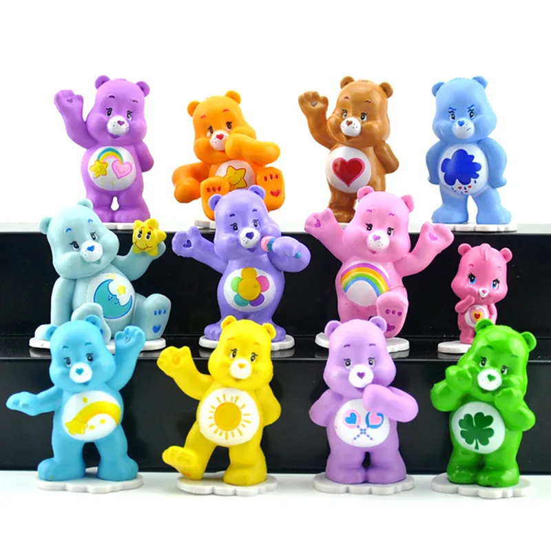 12 шт/лот PVCAnime Care Bears 4 5 см Мини Фигурки игрушки красочные медведи модель хорошего