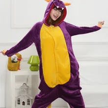 Мультфильм Pijama Kigurumi Фиолетовый динозавр домашняя фланелевая