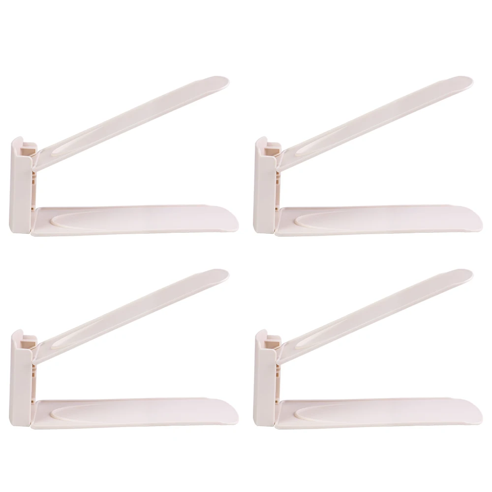 4PCs Apricot 2/4/6/8/10 шт. Регулируемый органайзер для обуви Современная двойная стеллаж для хранения обуви Space Saver обувь органайзеры стенд полка для Гостиная - Цвет: 4PCs Apricot