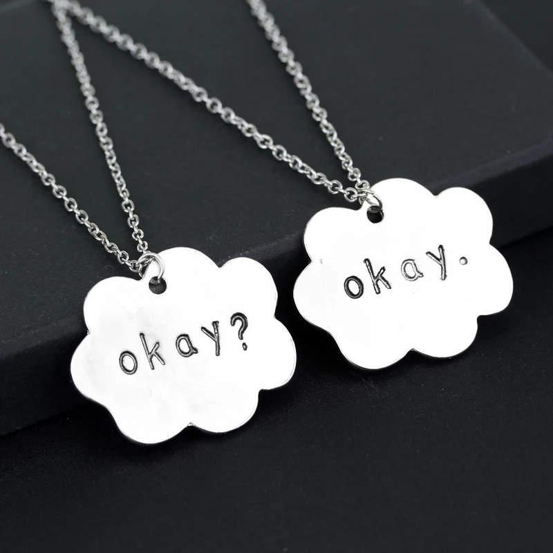 

dongsheng The Fault in Our Stars Necklace Letter Okay Okay Couple Pendant Necklace For Lover Fashion Charm Accessories