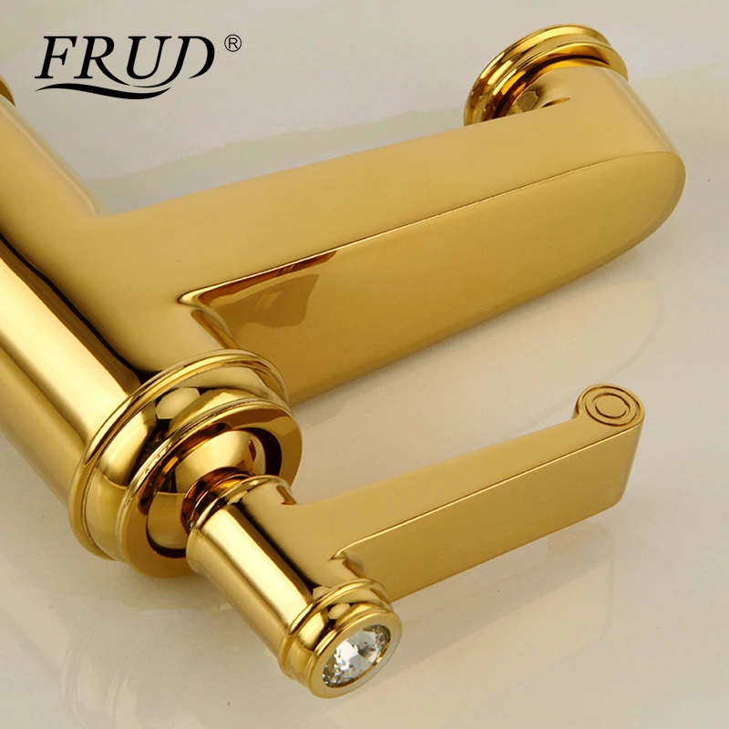 FRUD 1 комплект золотой новый кран для ванной комнаты Смеситель холодной и горячей