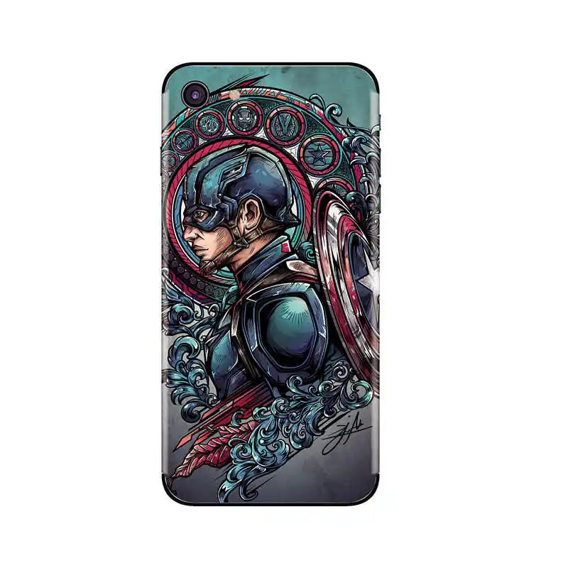 3 For iPhone 7 8 Модная наклейка для телефона с изображением Капитана Америки для iPhone 8, 7, Железного человека, задняя пленка для iPhone 7, 8 Plus, Противоударная наклейка - Цвет: 3 For iPhone 7 8
