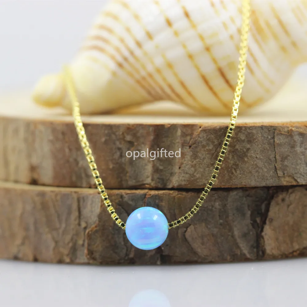 (1 шт./лот) Φ! Ожерелье из серебра 925 пробы с опалом 5 мм|sterling 925|925 silver necklacesilver necklace |