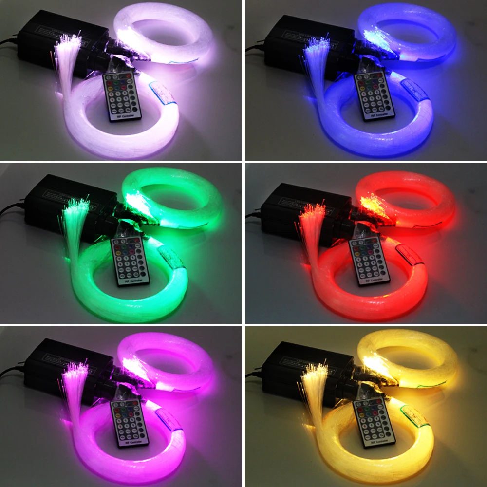 RGBW 32 W LED волоконно-оптический двигатель драйвер двойной источник света с 28key RF пульт дистанционного управления для всех видов волокно оптика кабель
