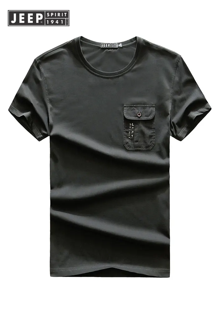 Мужская одежда JEEP Лето 2019 г. футболки Tops Tees Men хлопковые одноцветное цвет короткий