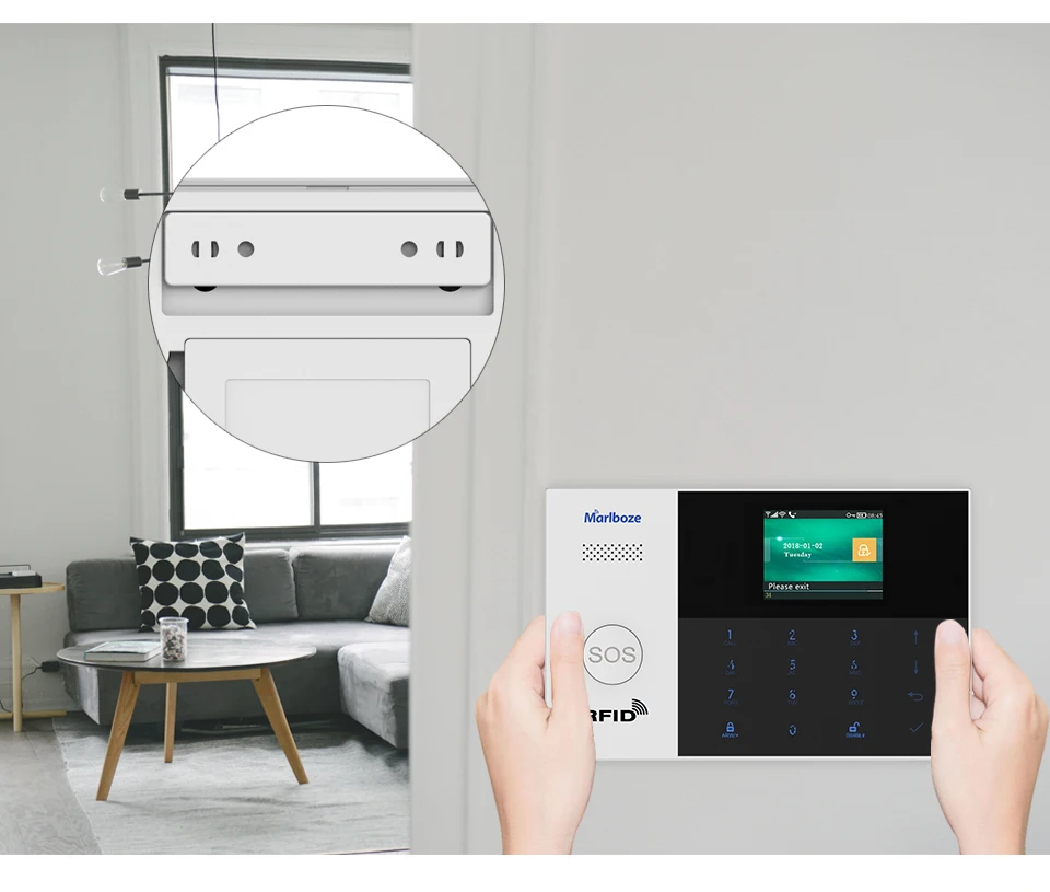 Marlboze Wi-Fi GSM GPRS Сигнализация приложение дистанционное управление RFID карта Arm снятие с цветным экраном кнопка SOS языки переключаемые