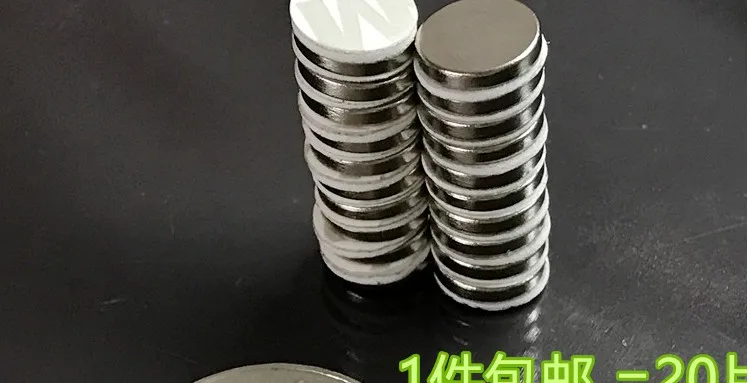 10x2mm with glue tape N35 Strong Bar Cuboid circle Magnets 10x2 3M Double-sided adhesive Permanent magnet 20pc | Обустройство дома
