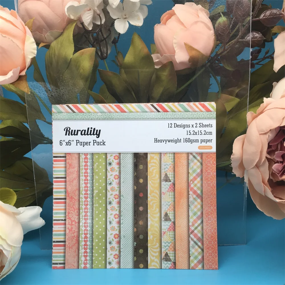 24 шт/упак. 6*6 дюймов Rurality узорчатый бумажный пакет для скрапбукинга Сделай Сам