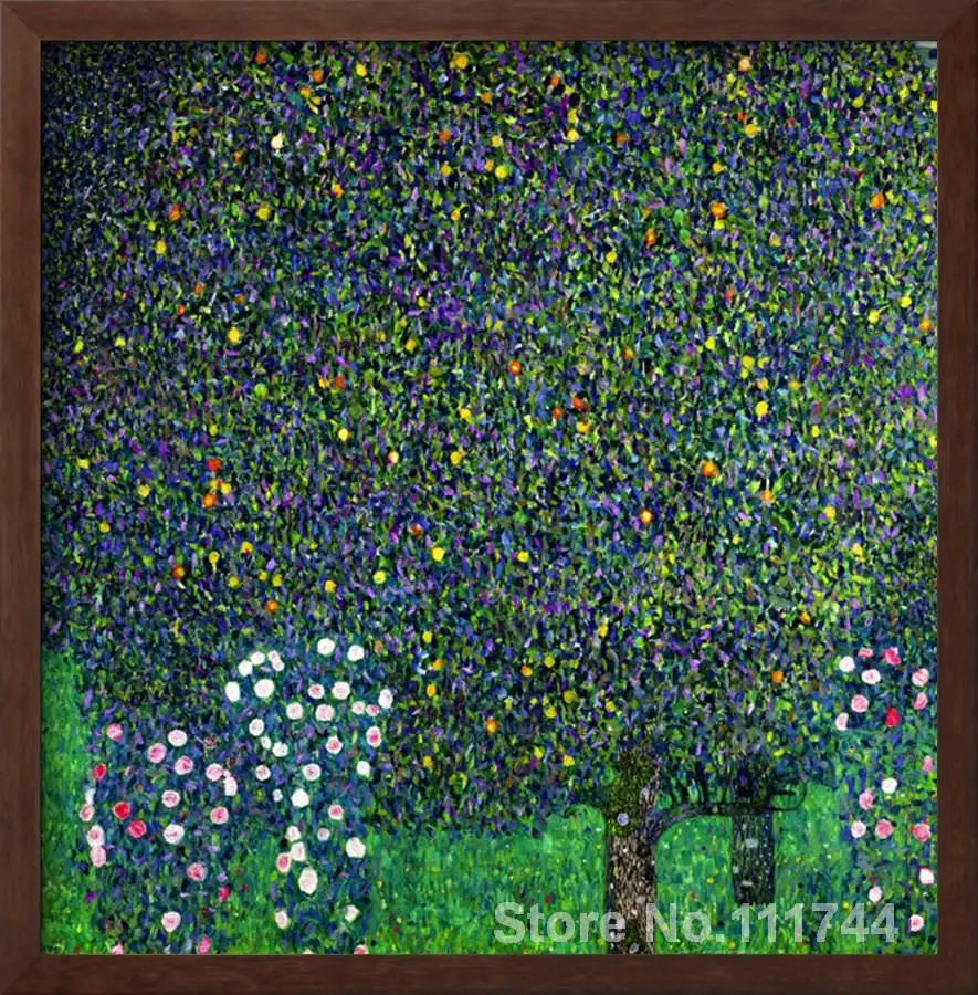 Kopen Moderne Muur Kunst Rozen Onder De Bomen Van Gustav Klimt Landschappen Schilderijen Reproductie Hoge Kwaliteit Handgeschilderde