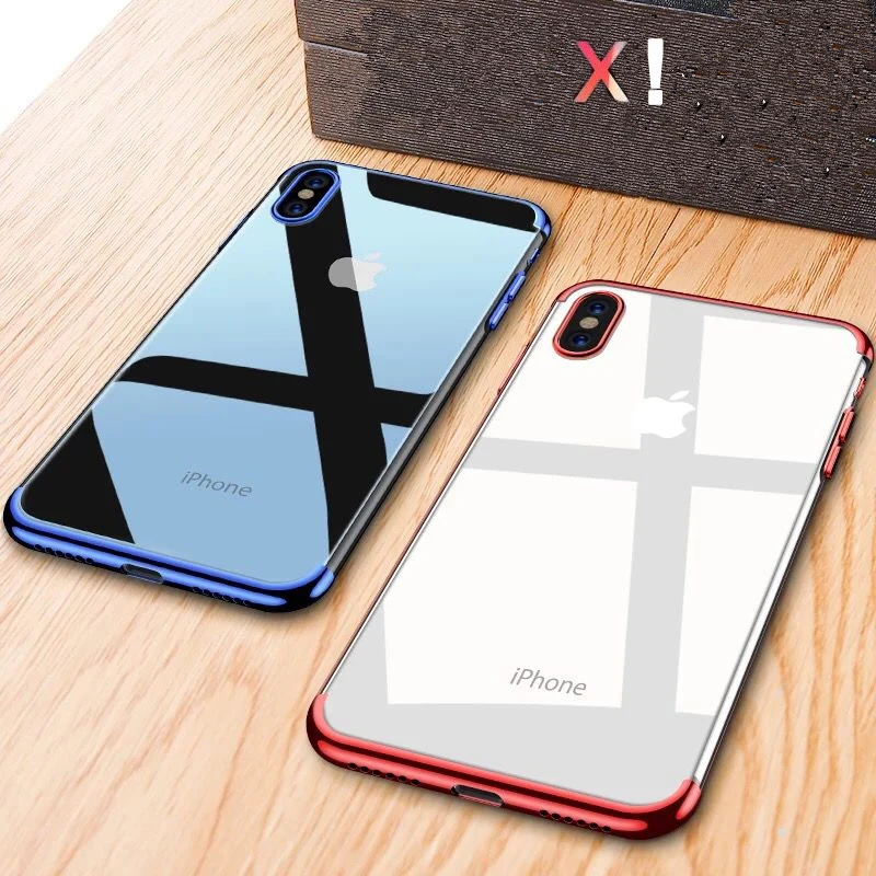 Роскошный прозрачный чехол для iPhone X XS Max XR ультратонкий Блестящий Мягкий из ТПУ с