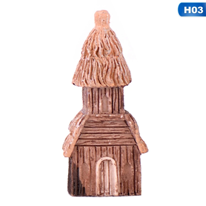 Мини Круглый Мультфильм Выражение дом Смола украшения для дома и сада Diy Мини Ремесла пейзаж с коттеджем украшения - Цвет: 3