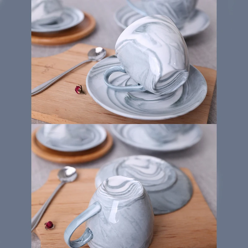 1 шт. современный минималистичный мраморный керамический кофейный стакан Серая