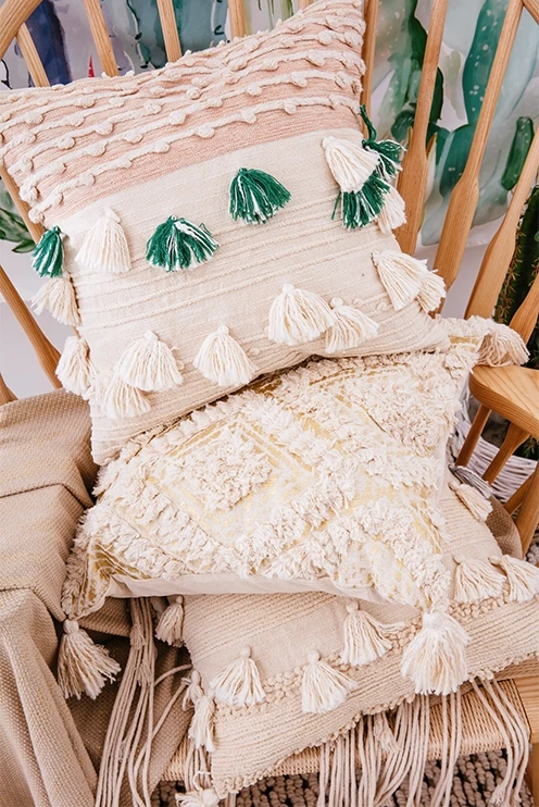 Хохлатая наволочка Boho Чехлы для подушек хлопок Свадебная Подушка Чехол Boho домашний декор, изготовление размеров под заказ и цвет 45X45 см/40 CMRD