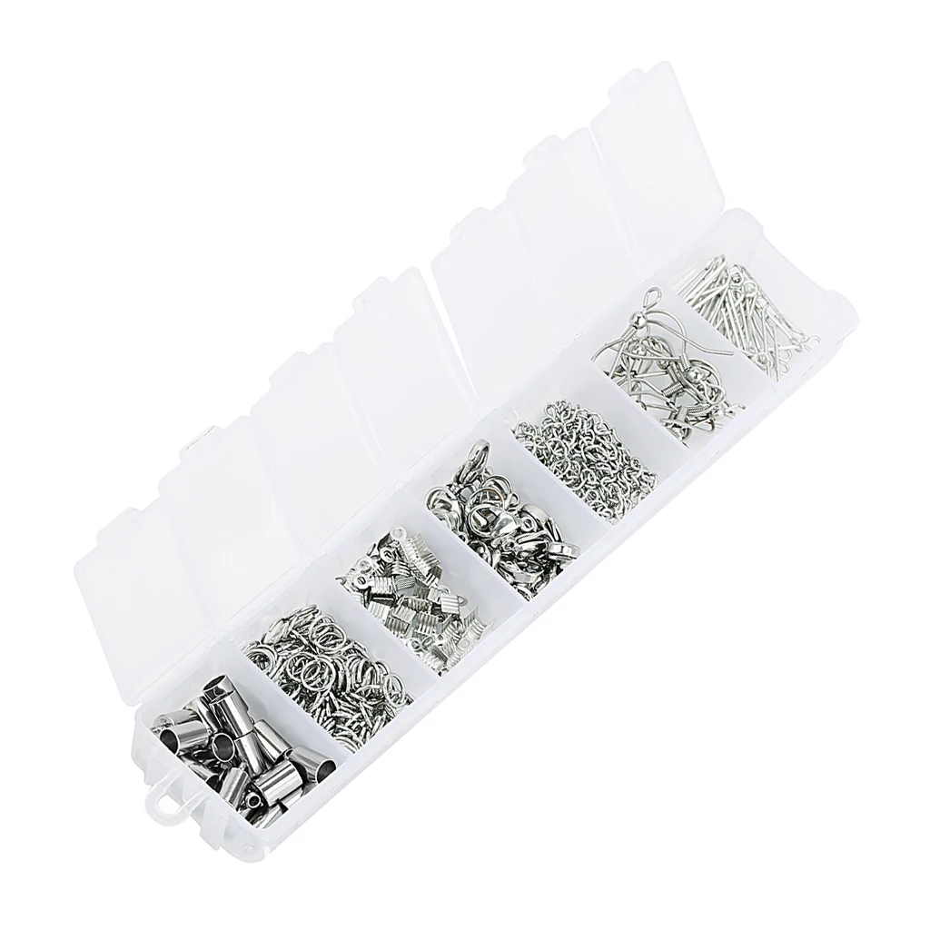 

1 Box Of 220pcs DIY Earring Making Kit Earring Hooks Extender Chain Findings