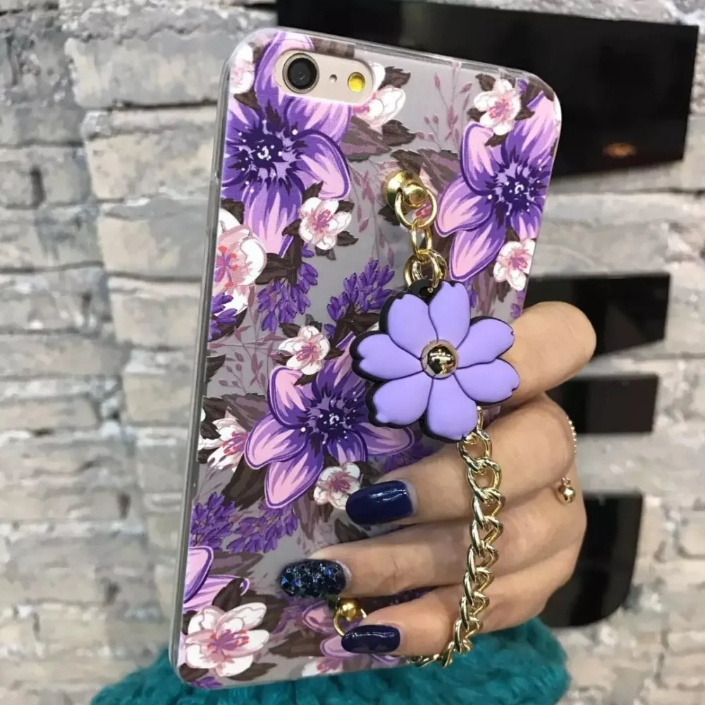 Новое поступление! мода Окрашенные цветок цепи Мягкие TPU + PC телефон задняя крышка