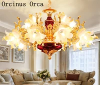 european luxury color crystal chandelier living room dining room bedroom french creative led alloy ceramic chandelier