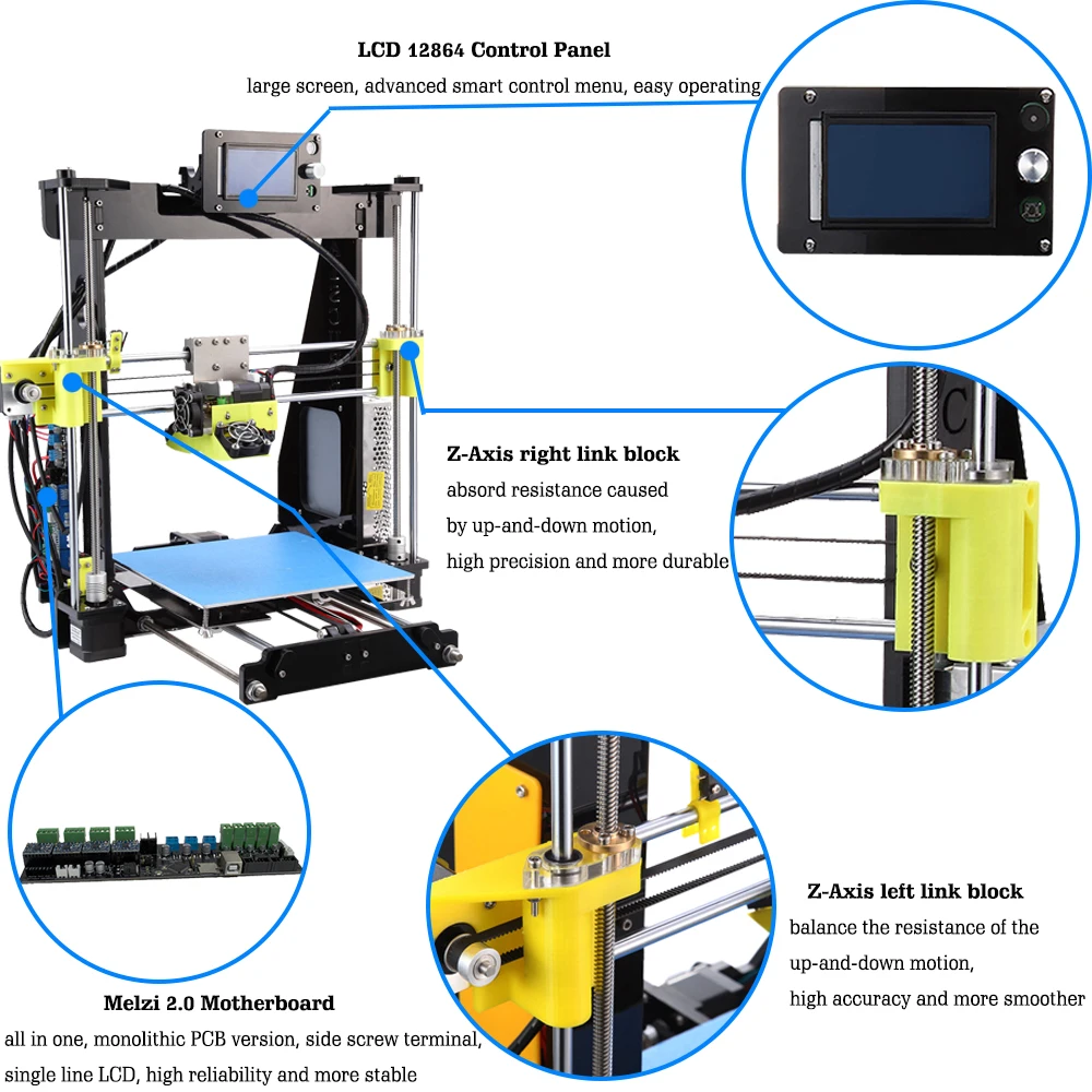 Дешевый ретрип Prusa i3 3d принтер kit для продажи Raiscube PLA нить накала 8G SD карты Как