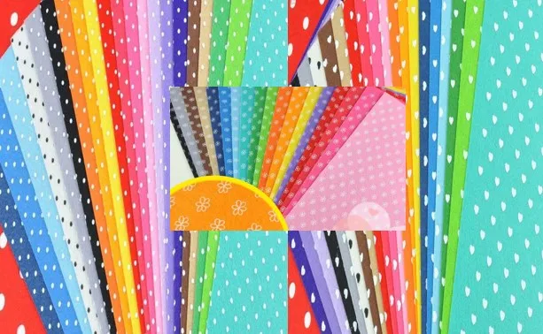 98 шт. фетровая ткань в горошек 14 х14 см|felt fabric|printed felt fabricfabric pattern |