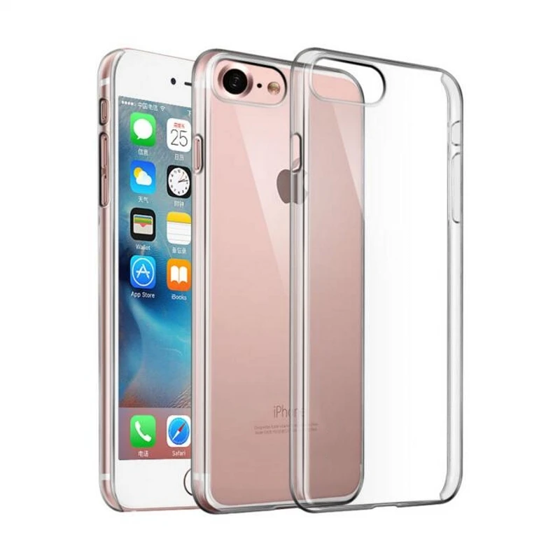 Жесткий чехол с кристаллами для iPhone 7 8 Plus 6 6S 5S 5 SE 5C 4S Прозрачный Пластиковый