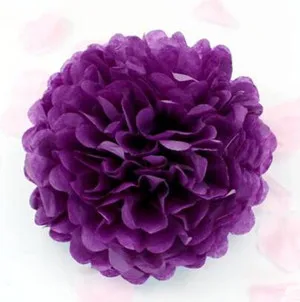 Purple 1 шт., размер: 4/6/8/10/12 дюймов ткани Бумага помпоны для творчества DIY Ремесло Цветочные шары из бумаги для вечеринок и свадебных церемоний украшения для дома - Цвет: Purple