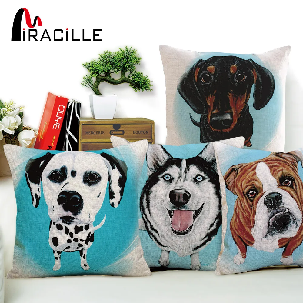 Miracille Square 18 &quotкреативные Цветные Милые льняные чехлы на подушки для дома с