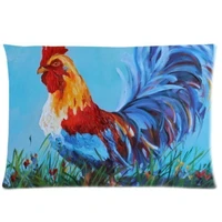 rooster art rectangle throw pillow case decorative pillow cover zippered pillowcase 16x16 20x30 20x36 inches twin sides