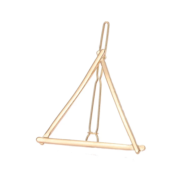 Gold Triangle 1 шт. Модные женские заколки для волос для девочек, заколки для волос со звездами, сердцем, бабочками и кругами, изысканные заколки для волос, украшения для волос, ювелирные аксессуары - Цвет: Gold Triangle