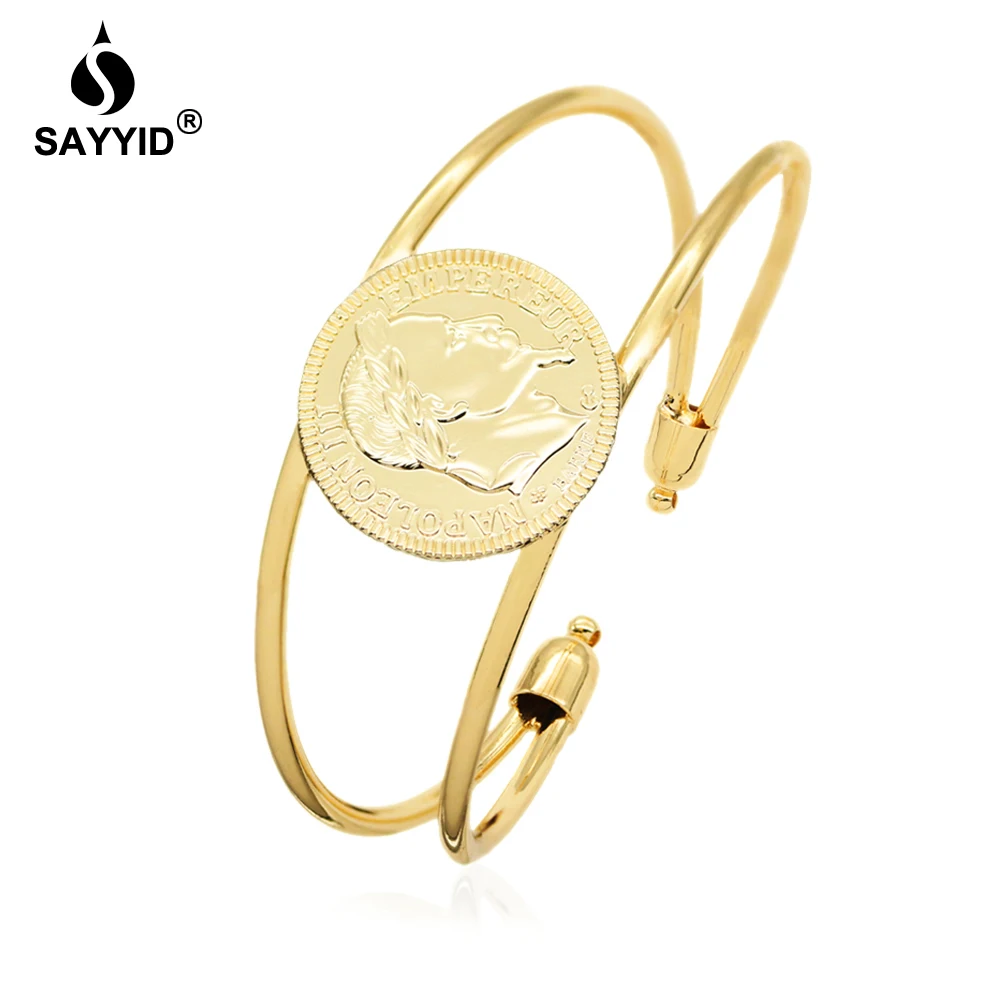 SAYYID gold Bangles for women Trendy open type of France Napoleon Avatar jewelry B1705 | Украшения и аксессуары