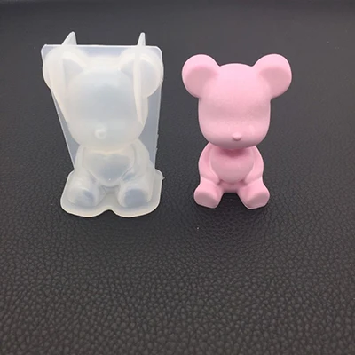 Горячая 3D Кукла Медведь силиконовая форма подходит для изготовления эфирных масел расширение штукатурки Декор автомобиля духи гипсовая эпоксидная форма - Цвет: A