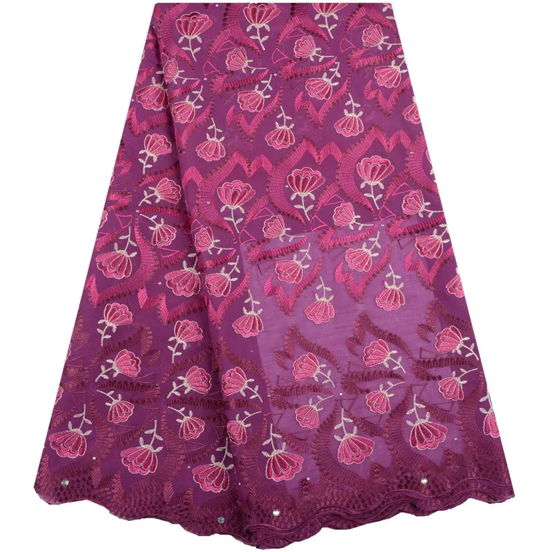 

2019 New Arrivals African Cotton Swiss Voile Lace Fabric Latest Stoned Nigerian Cotton Lace Fabric in Switzerland For PartyA1547