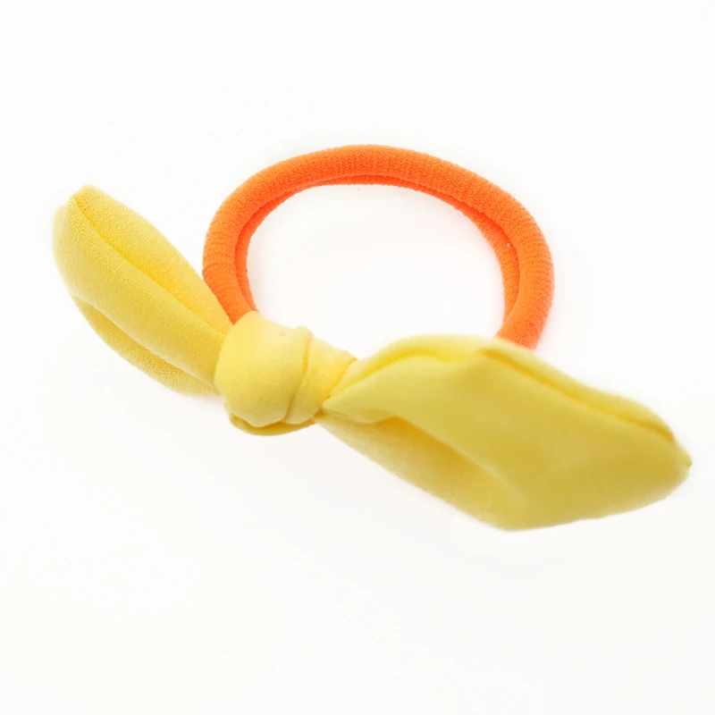 

5PCS Girls Headwear Mix Color Bow Elastic Gum Rabbit Ears Hair Accessories Ponytail Holder Rubber Bands Ropes