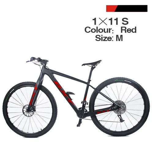 M Red BXT 11 Скорость горный велосипед 29-дюймовый полный кадр углерода с двумя дисковыми тормозами 29er* 2,1 шин Для мужчин Для женщин MTB велосипеда - Цвет: M Red