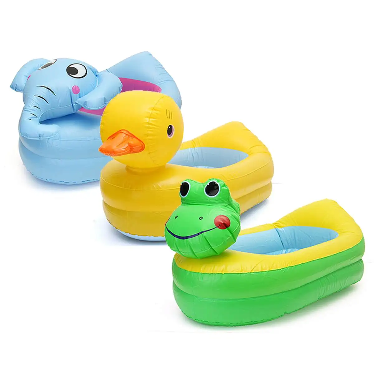 Duck/Elephant /Tadpole-Growup PVC Inflatable Safety Baby Bath Tub Shower Kids Toy Portable Cartoon Animal Washbowl Bathtub