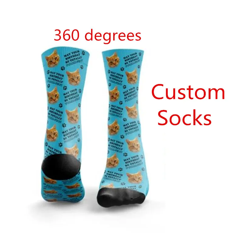 High Quality Fashion Custom 3D Print DIY Custom Design Men/Women Unisex Long Socks Design Birthday Sock 20 Pairs Drop Shipping