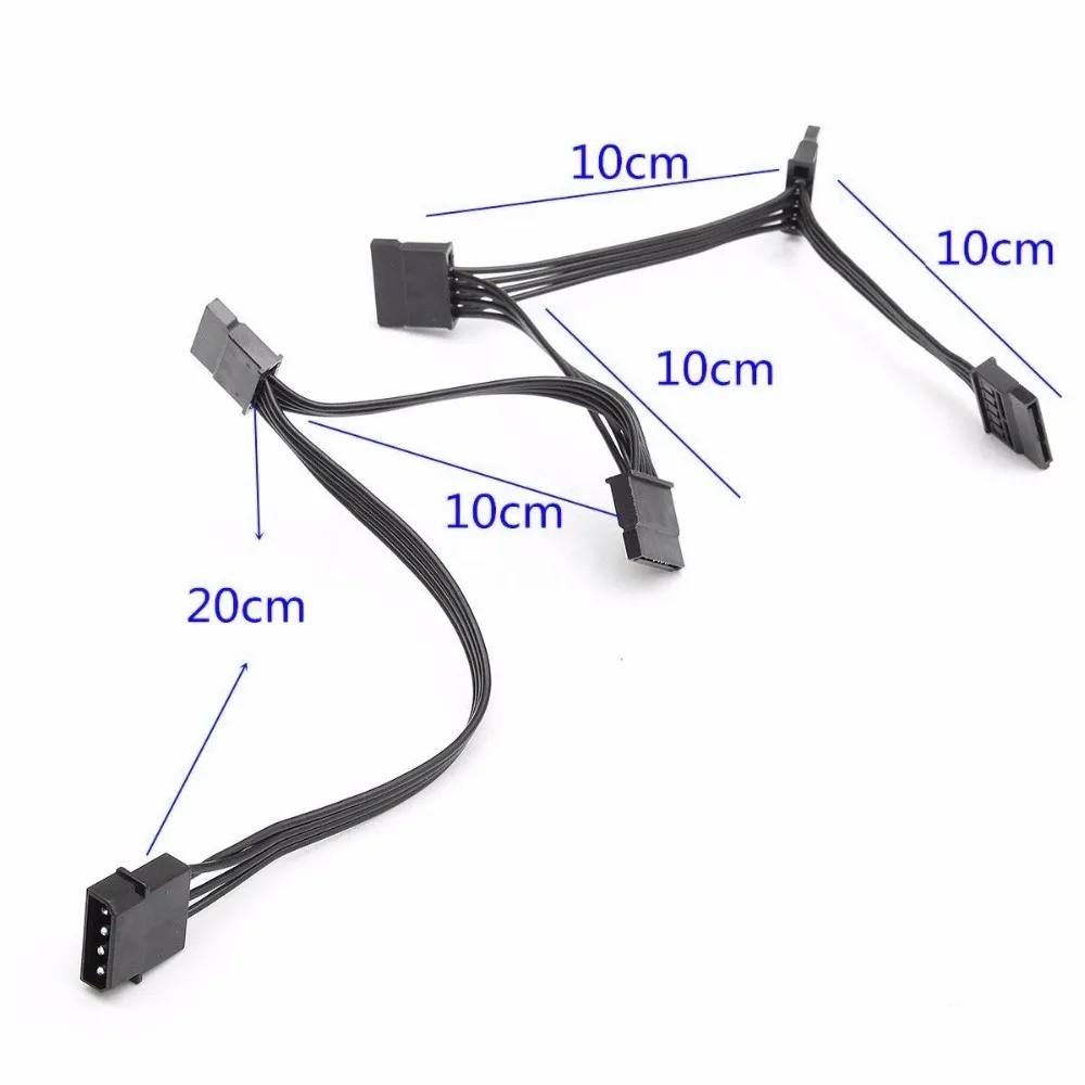 Zeadow 4 Pin Molex Male To 5X15 SATA Female кабель питания адаптер для нескольких HDD | Компьютеры и