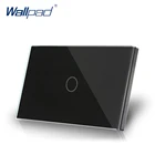 1 банда 2 Way USAU стандартный Wallpad сенсорный экран вклвыкл электрический выключатель света черная кристальная стеклянная панель 2 места переключатель управления