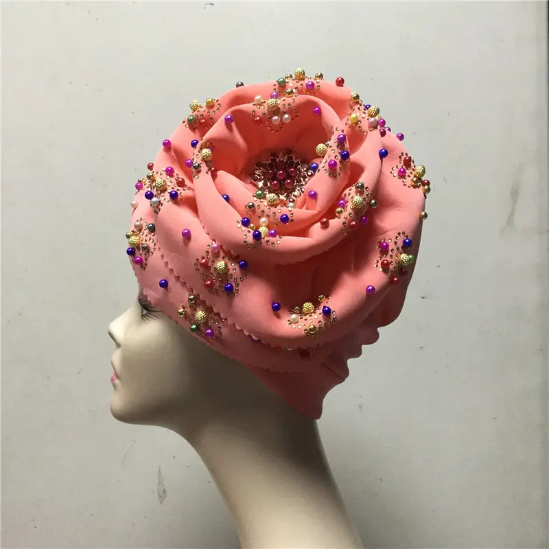 Aso Oke Gele Африканский головной убор с камнями уже сделанный для девушек шляпа