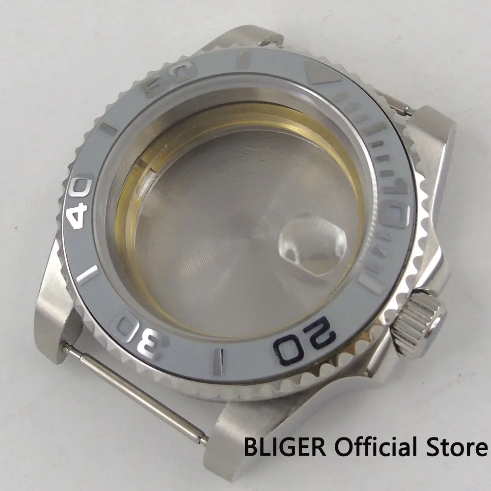 

40mm SUB version Sapphire glass grey ceramic bezel 316L stainless steel Watch Case fit Miyota 8215 ETA 2836 movement C29