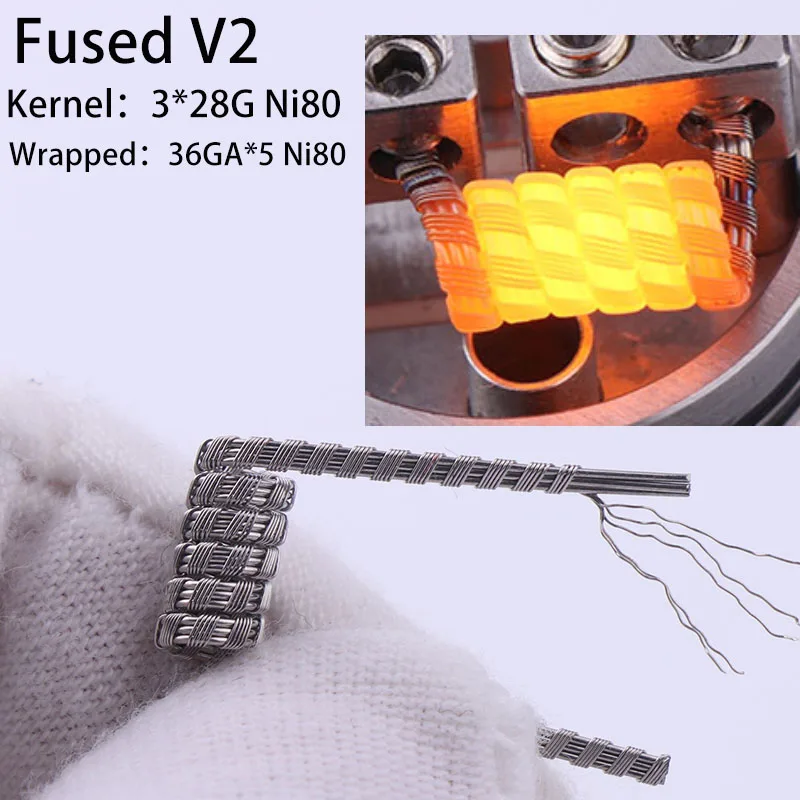 XYF 10 шт./лот Предварительно Построенная катушка Clapton Twisted ALIEN V2 clapton провода катушки сопротивления нагрева провода Fit RDA RDTA DIY распылитель